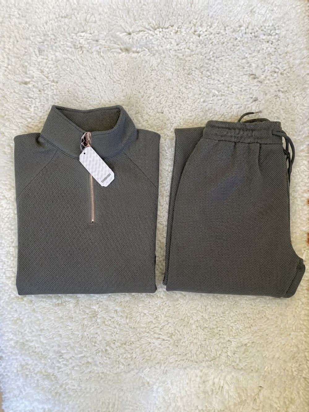 Men's Half-Zip Jogger Set - Gray